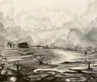  - Imaginary landscape 155 x 25 cm Bleistift Pastell Charcoal Sara Heinrich